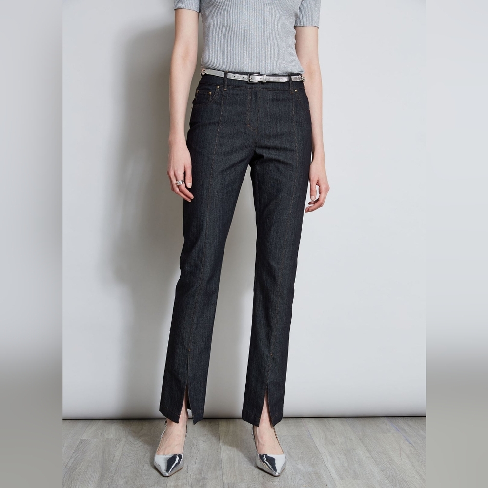 NWT ELIE TAHARI | $328 Split Hem Jeans - Picture 2 of 5
